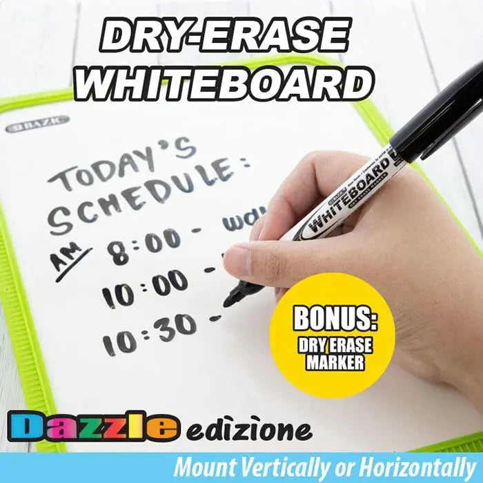 8.5" X 11" Dry Erase Board w/ Marker - 1pc Random Color Anti Spier