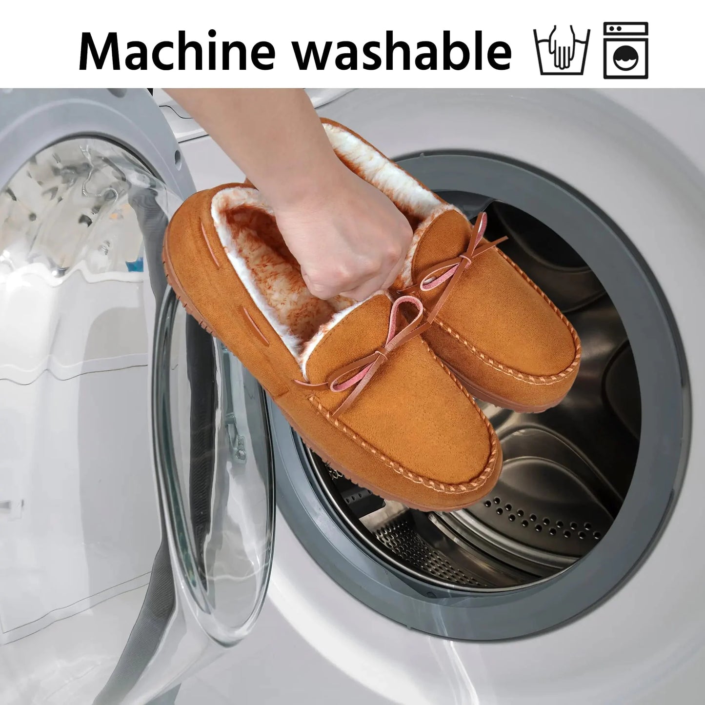 MIXIN Mens Slippers Indoor Outdoor Memory Foam House Shoes Anti-Slip Moccasins Slippers for Men 9 Brown Anti Spier