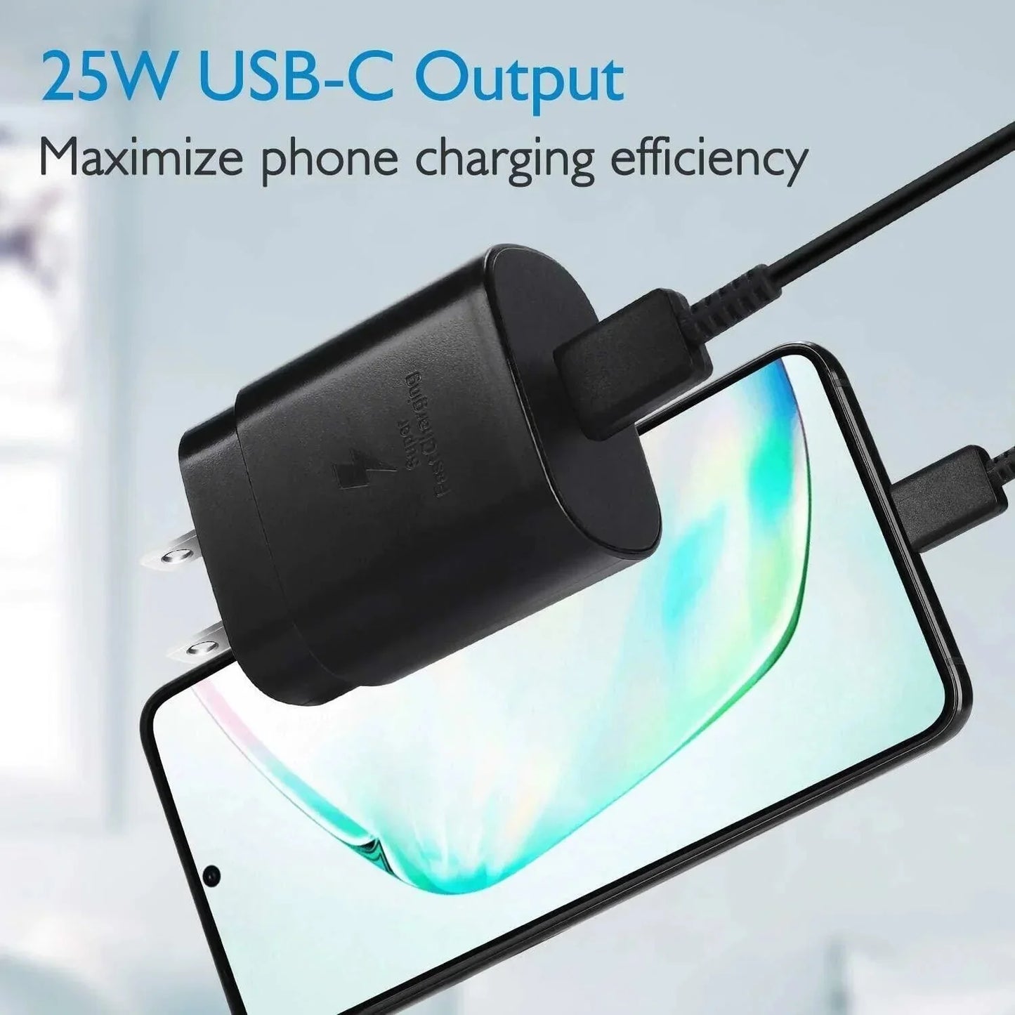 25w Super Fast Charger Type USB-C 10FT Cable For Samsung Galaxy S23 S22 S21 S20 Anti Spier