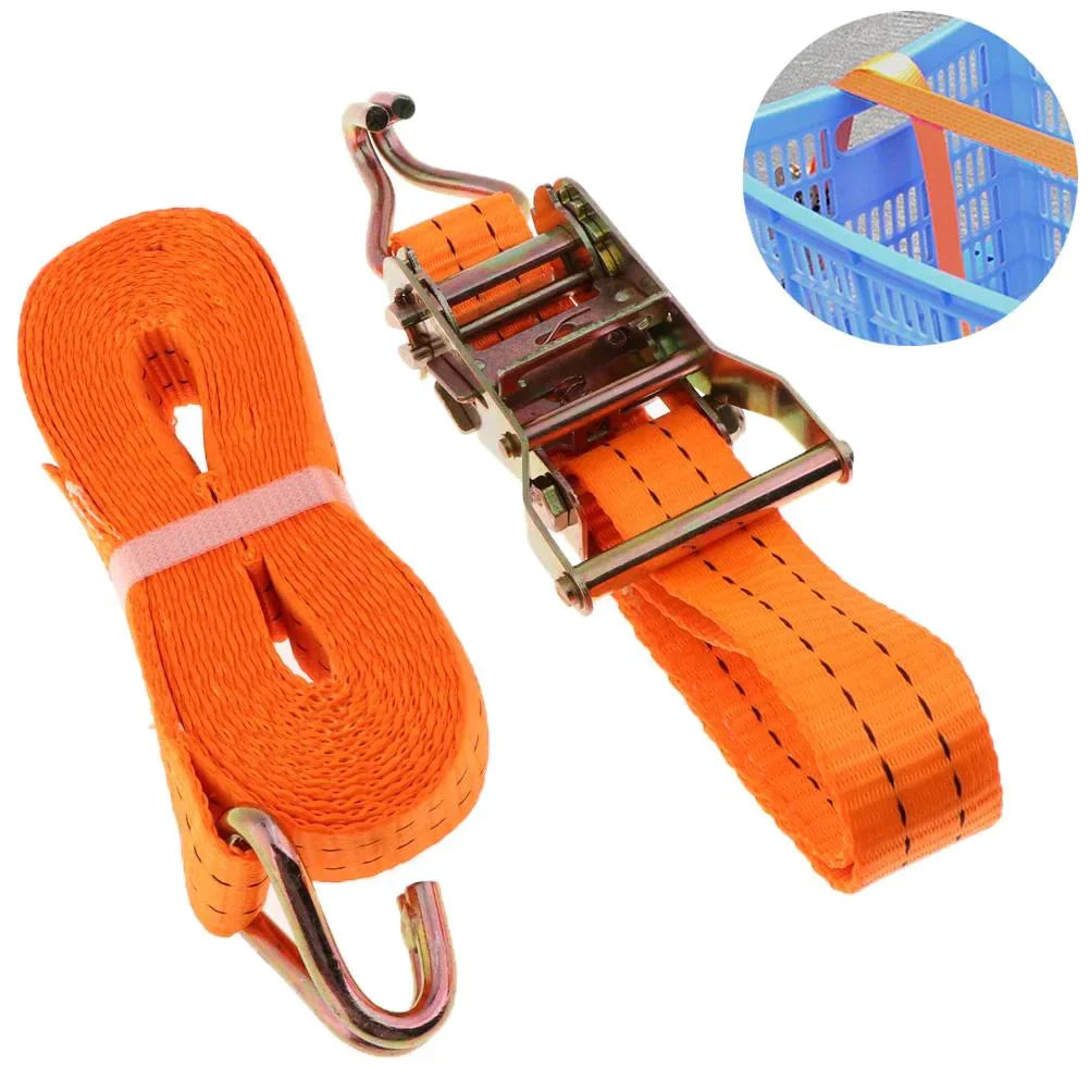 4 PK Ratchet Tie Down Straps 1.5" x 15 Feet 4,000 LB Safety J Hook Heavy Duty US Anti Spier