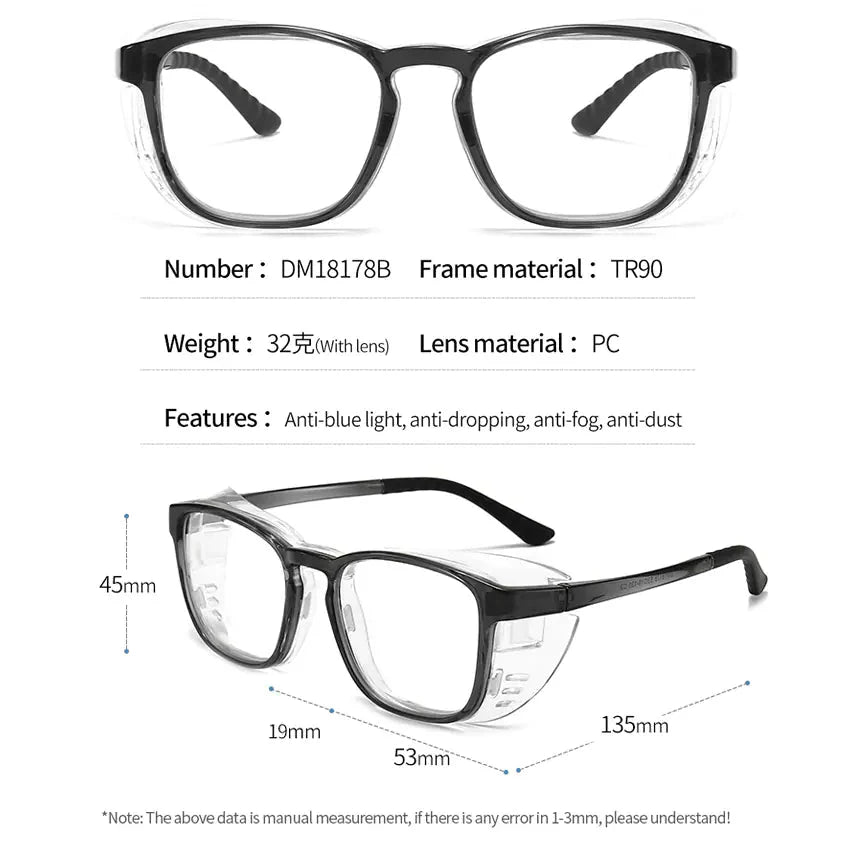 Moisture-Proof Blue Light Blocking Glasses with Prescription Frame Anti Spier