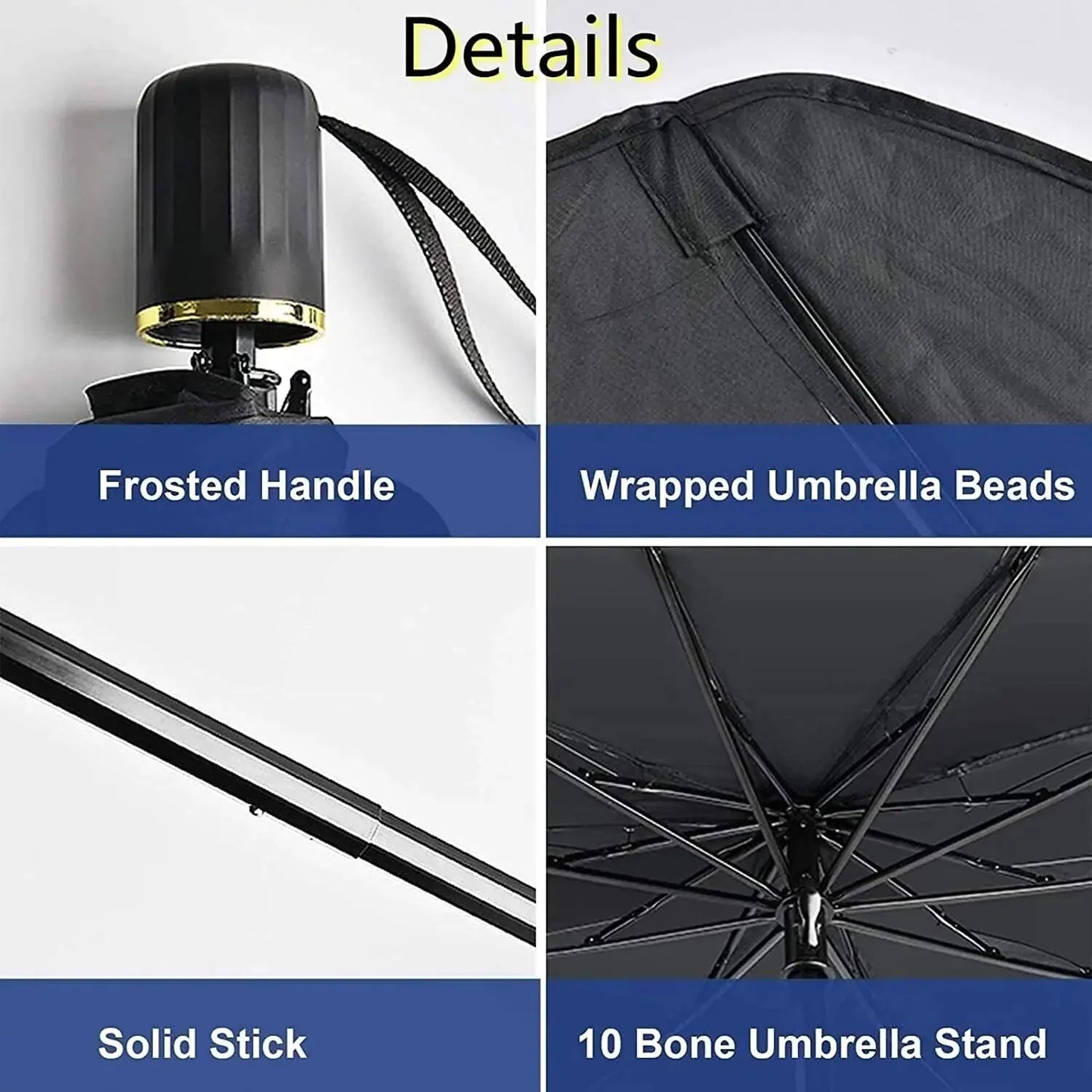 57" Car Windshield Sun Shade Foldable Umbrella Front Window Cover Visor Umbrella Anti Spier
