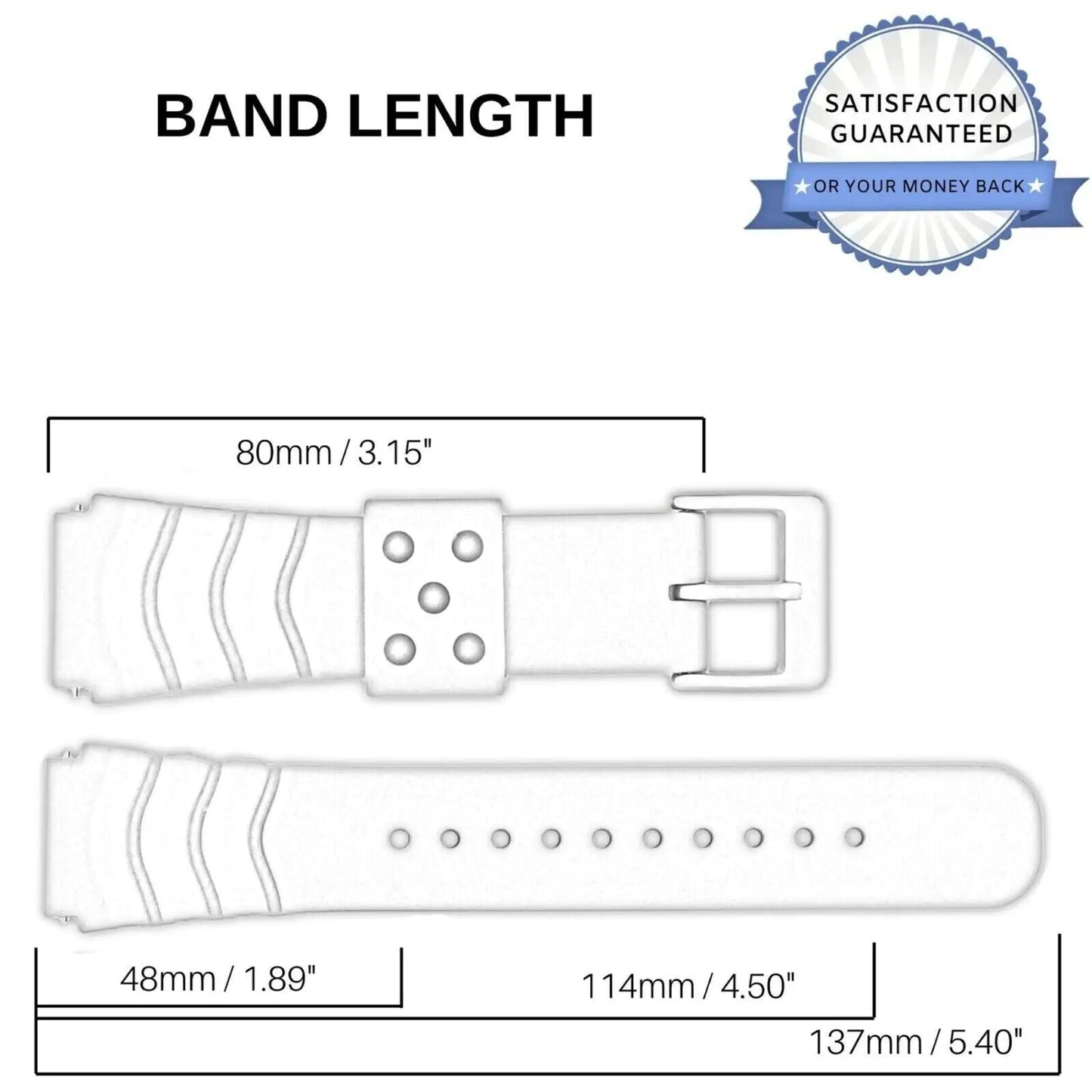 18mm 20mm 22mm Soft Silicone Watch Band Divers Replacement Strap Quick Release - Anti Spier 