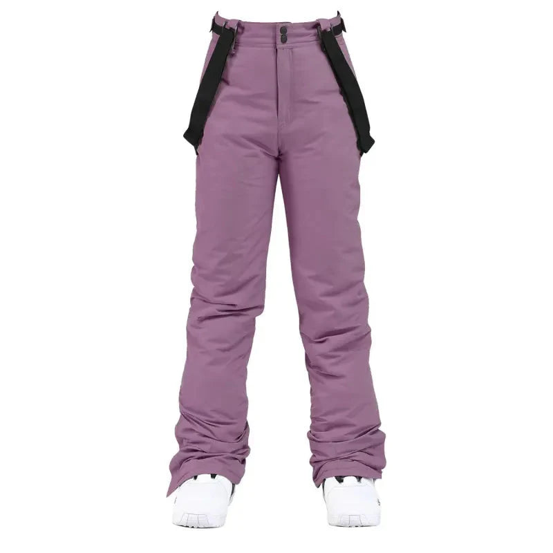 Windproof Waterproof Ski Pants with Detachable Elastic Waist Anti Spier