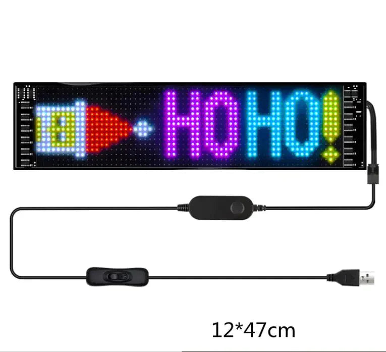 Programmable Car LED Sign LED Full-color Advertising Screen Ultra-thin Display Screen Custom Text Pattern Animation Display Car Anti Spier