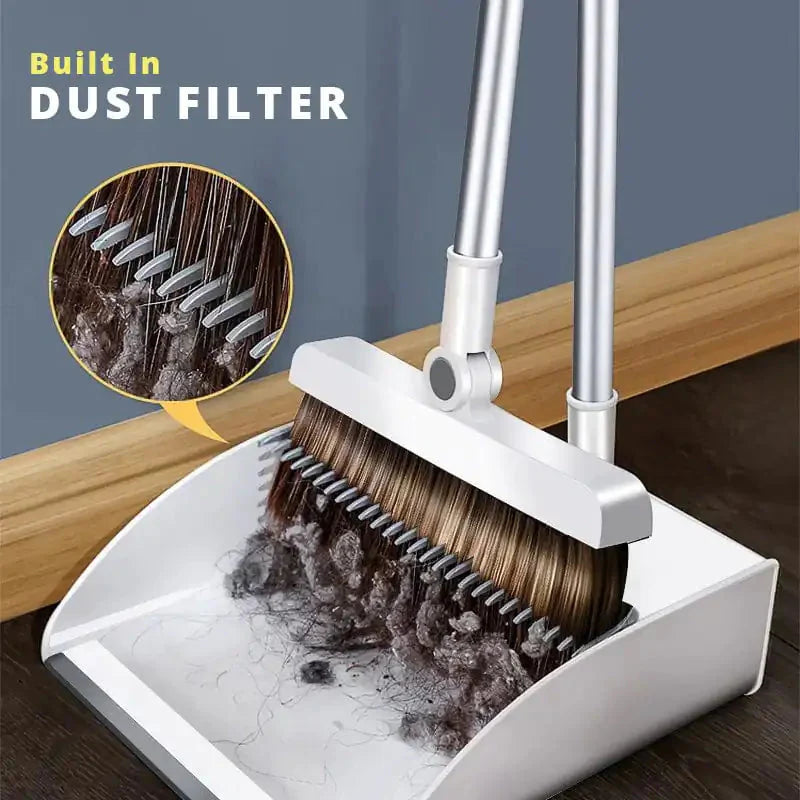 Home Windproof Floor Broom & Dustpan Set Anti Spier