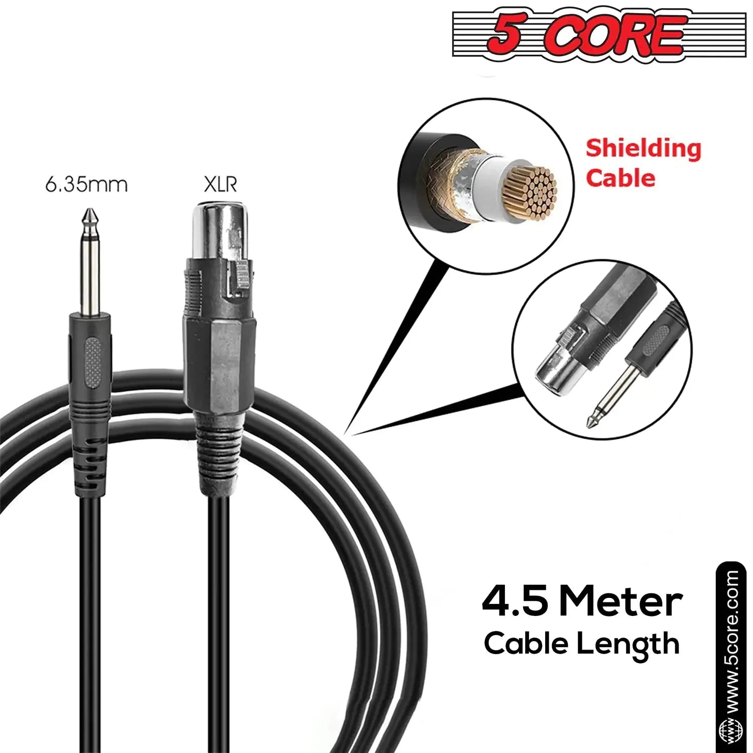 5Core XLR Microphone Dynamic Mic Karaoke Singing Studio Mics Handheld Microfono Anti Spier