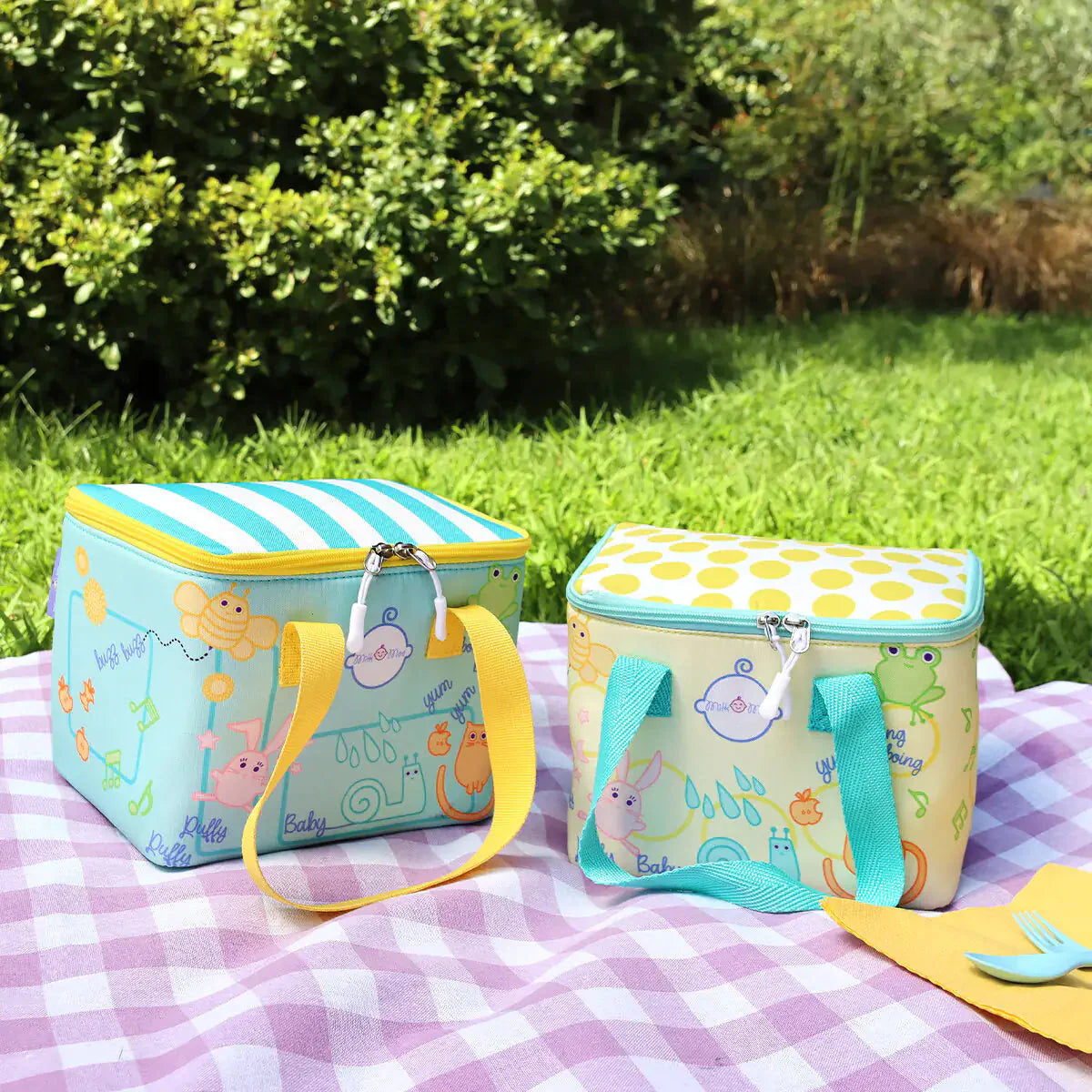 Milk&Moo Insulated Lunch Box For Kids, Yellow Anti Spier