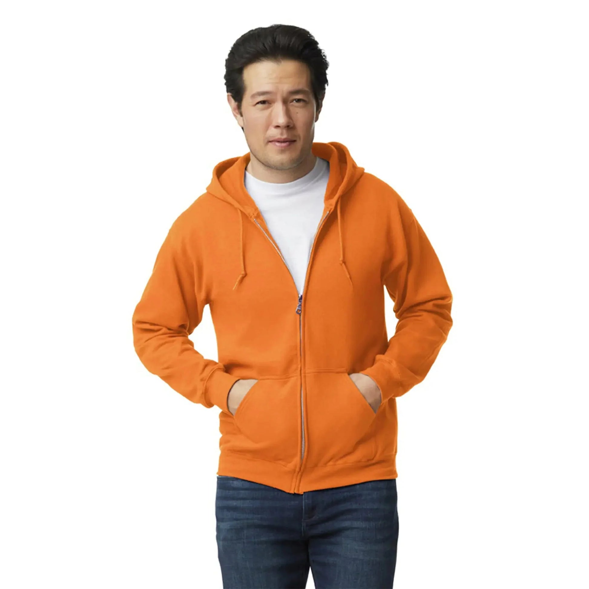 Gildan Unisex adult Fleece Zip Hoodie Sweatshirt, Style G18600, Multipack XX-Large Safety Orange (1-pack) Anti Spier