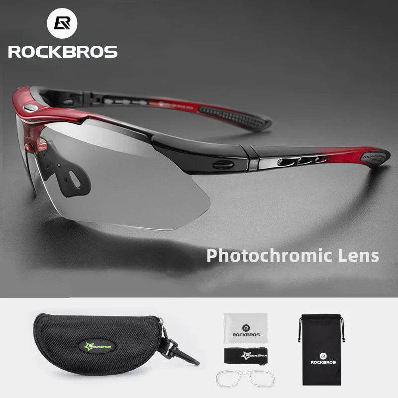 ROCKBROS Photochromic Cycling Glasses Bicycle UV400 Sports Eyewear Ultralight Riding MTB Sunglasses Men Fishing Bike Equipment Anti Spier