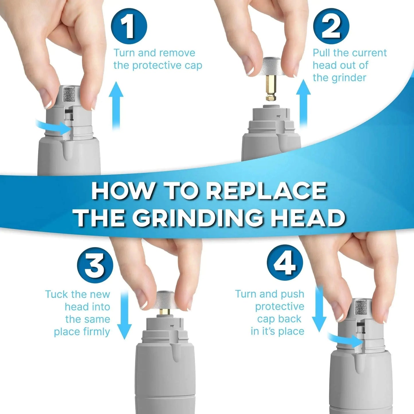 Primens Professional Dog Nail Grinder Replacement Head Pack of 3 Bits Tip Anti Spier