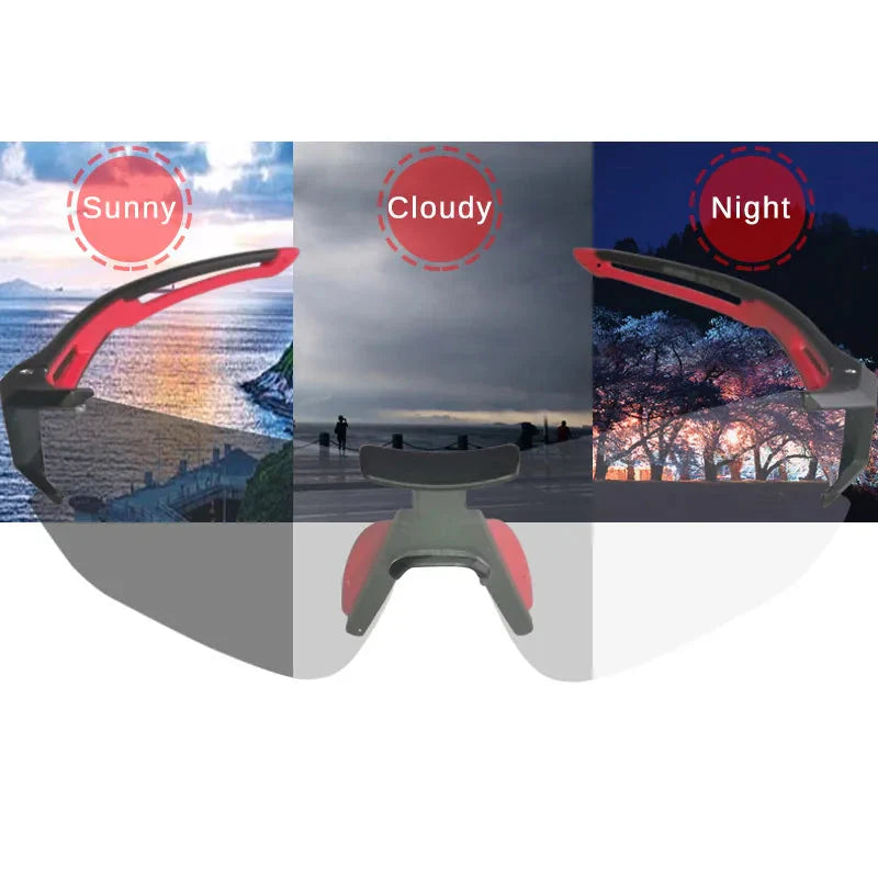 ROCKBROS Photochromic Cycling Glasses Bicycle UV400 Sports Eyewear Ultralight Riding MTB Sunglasses Men Fishing Bike Equipment Anti Spier