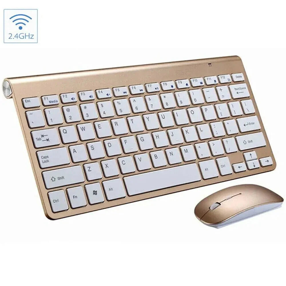 Mini Wireless Keyboard And Mouse Set Waterproof 2.4G For Mac Apple PC Computer Anti Spier