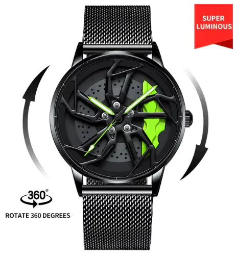 Men 3D Real Wheel Watches Anti Spier