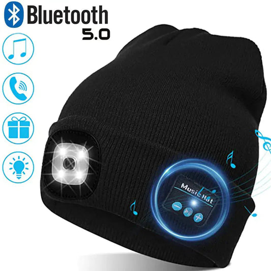 LED Hat With Stereo Headset Anti Spier