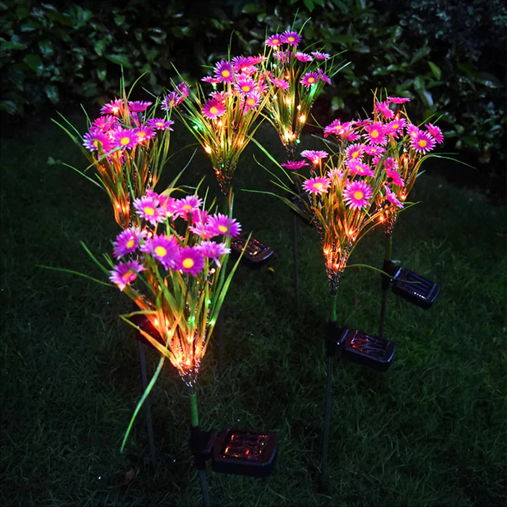 Solar Garden Lights LED Flower Stake Lamp Outdoor Yard Waterproof Patio Decor Anti Spier