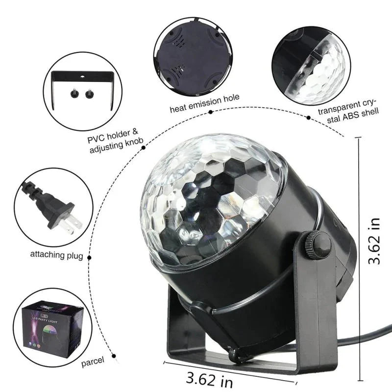 Disco Party Lights Strobe LED DJ Ball Sound Activated Bulb Dance Lamp Decoration Anti Spier