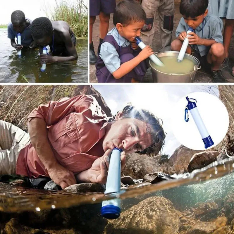 Portable Outdoor Survival Water Life Straw Anti Spier