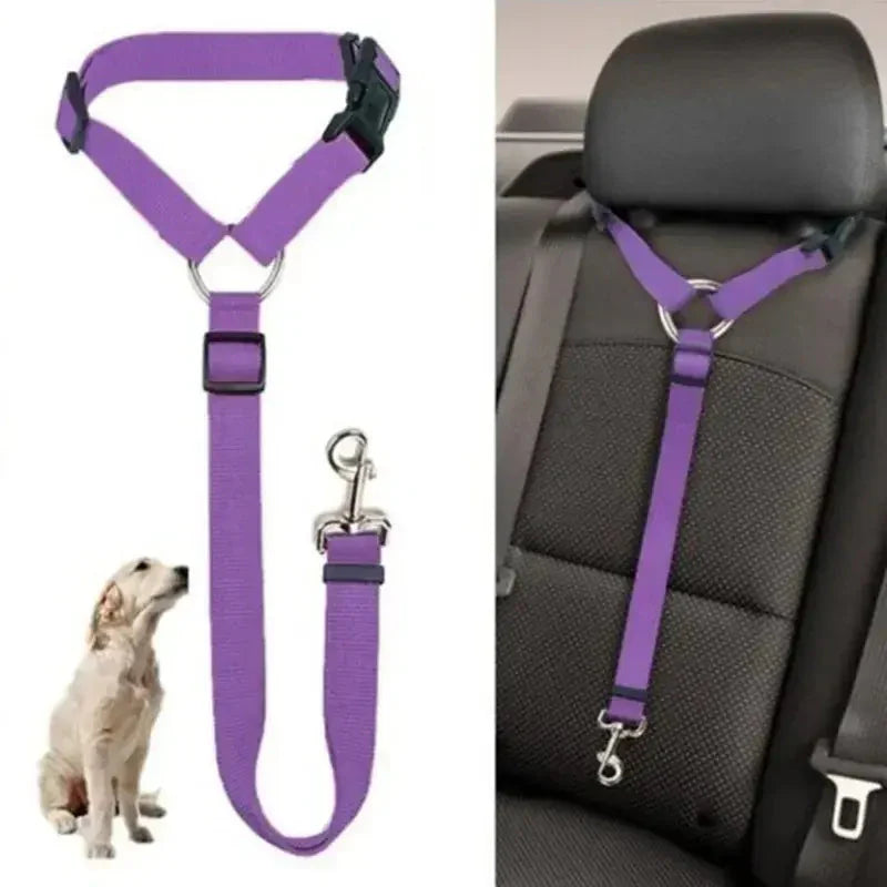 Pet Car Seat Belt & Harness Safety And Style Anti Spier