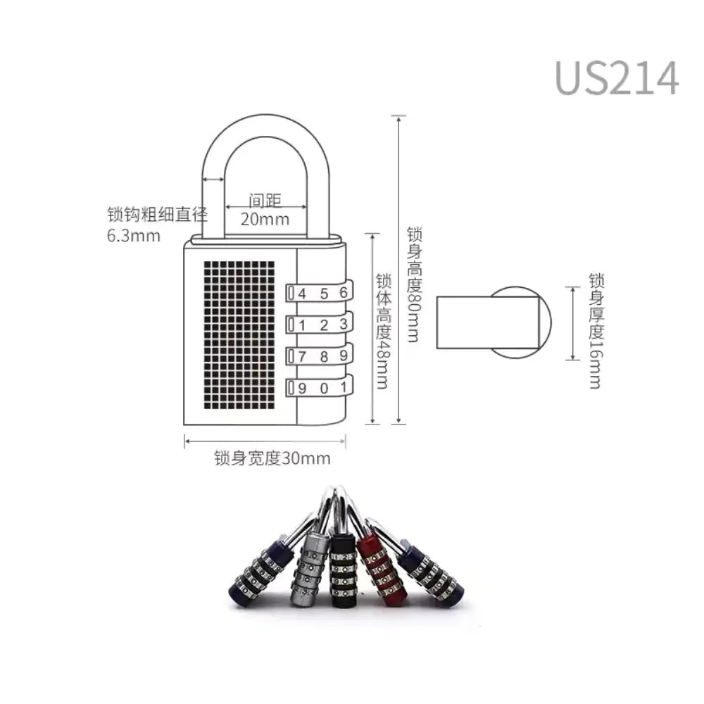 4 Digit Combination Padlock - 1pc Anti Spier