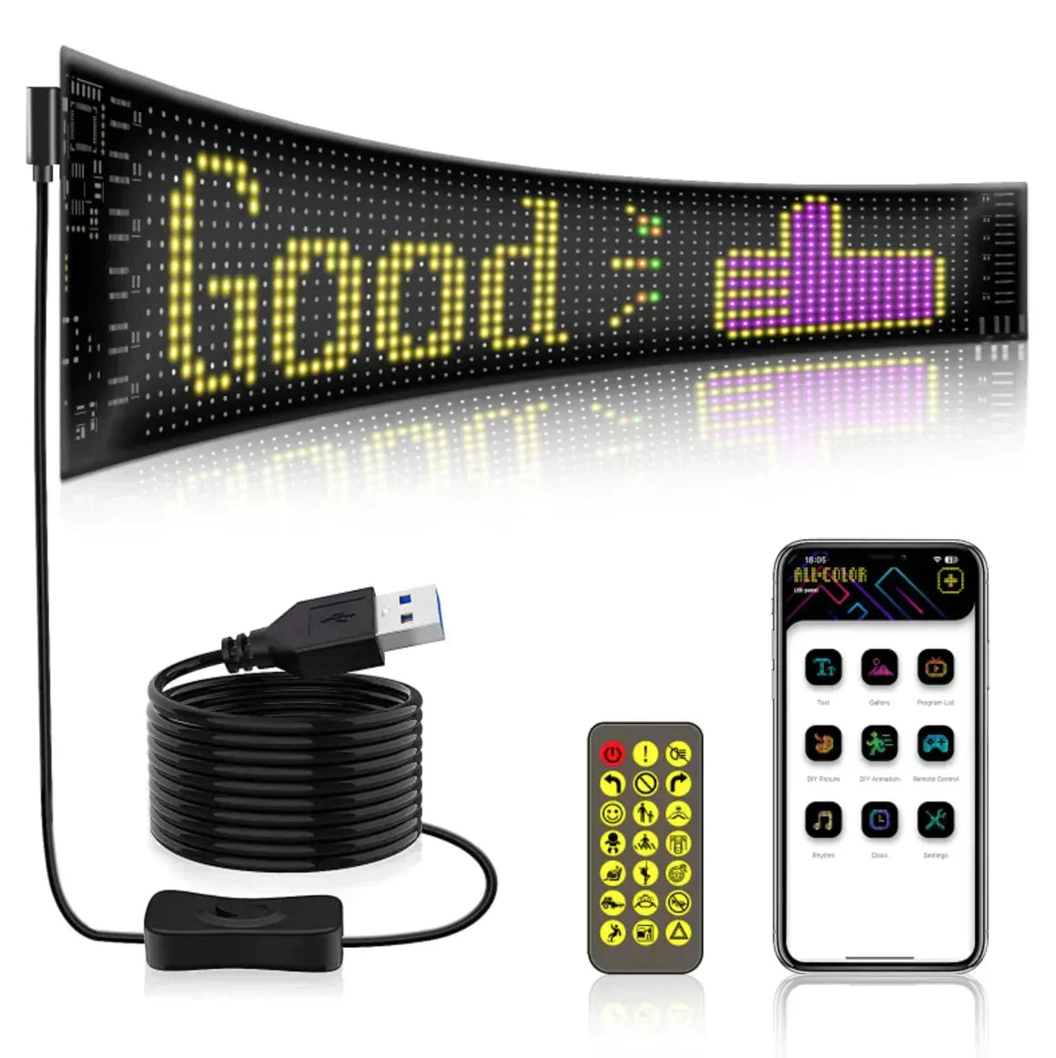 LED RGB Flexible Car Advertising Screen Anti Spier