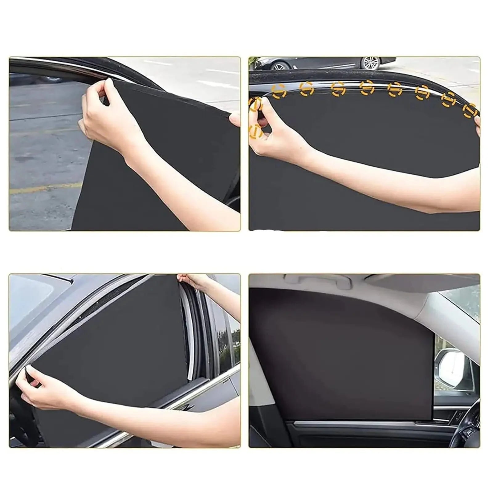 4X Magnetic Car Side Front Rear Window Sun Shade Cover Mesh Shield UV Protection Anti Spier