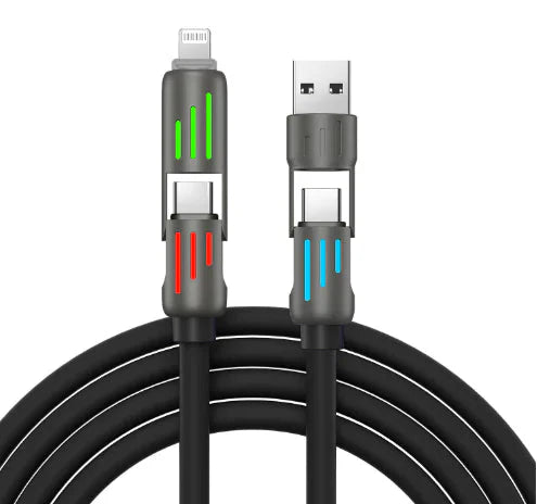 Colorful Four-In-One Fast Charge Cord Anti Spier
