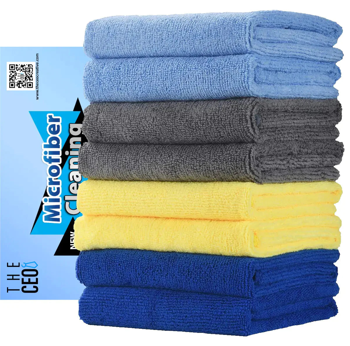THE CEO Multipurpose Microfiber Cleaning Cloth - 8 Pack Anti Spier