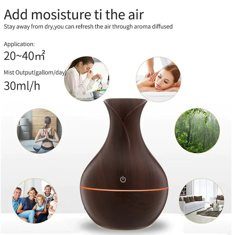 LED Ultrasonic Aromatherapy Essential Oil Diffuser Anti Spier