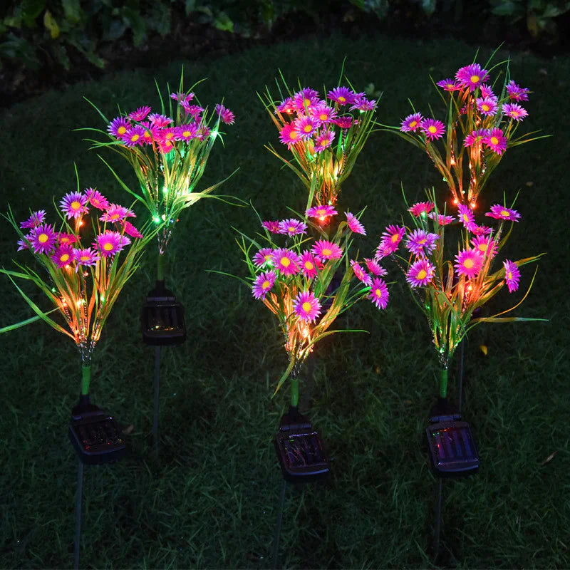 Solar Garden Lights LED Flower Stake Lamp Outdoor Yard Waterproof Patio Decor Anti Spier