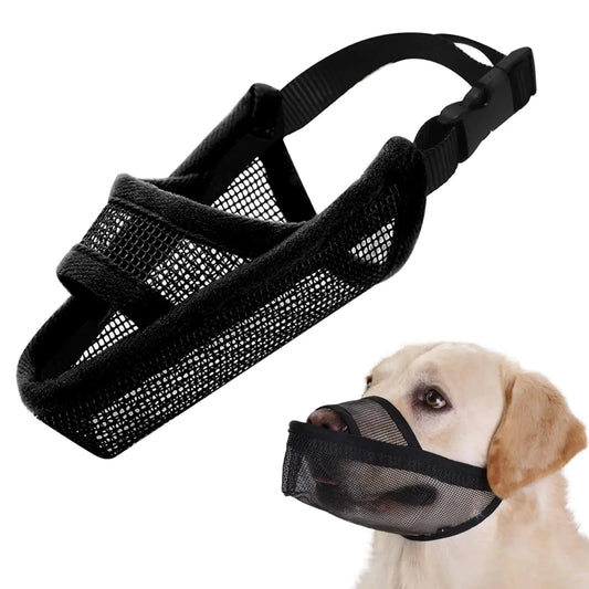 Crazy Felix Nylon Dog Muzzle for Small Medium Large Dogs Air Mesh Breathable and Drinkable Pet Muzzle for Anti-Biting Anti-Barking Licking(BlackL) Anti Spier