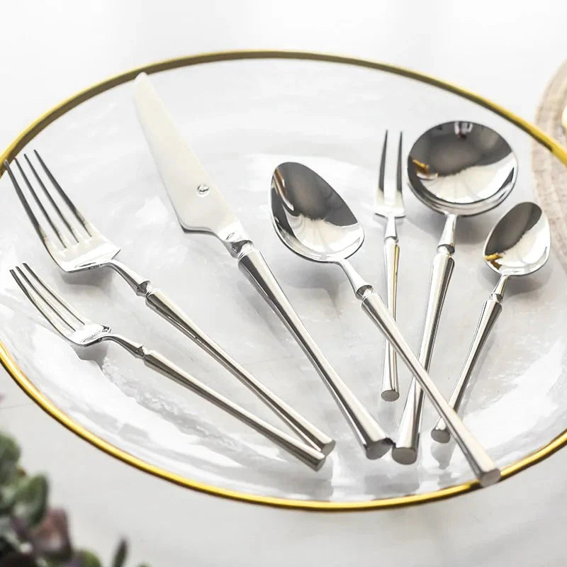Luxury Stainless Steel Cutlery Set Anti Spier