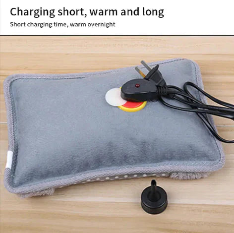 Rechargeable Winter Hot Water Bottle with Velvet Cover – Double Hand Warmth Anti Spier