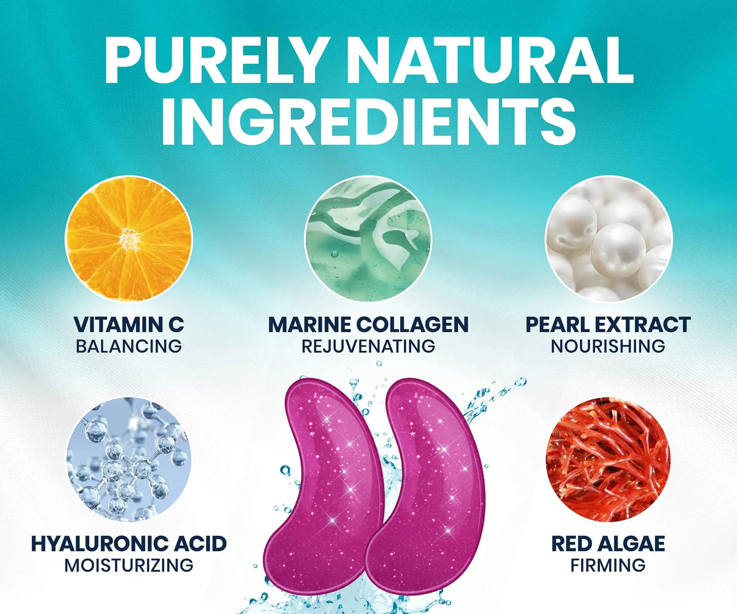 Under Eye Patches for Dark Circles and Puffy Eyes (30 Pairs), Marine Collagen Eye Mask for Puffiness with Vitamin C, Hyaluronic Acid, and Pearl Extract, Eye Gel Pads for Dark Circles and Puffiness 30 Count (Pack of 1) Anti Spier