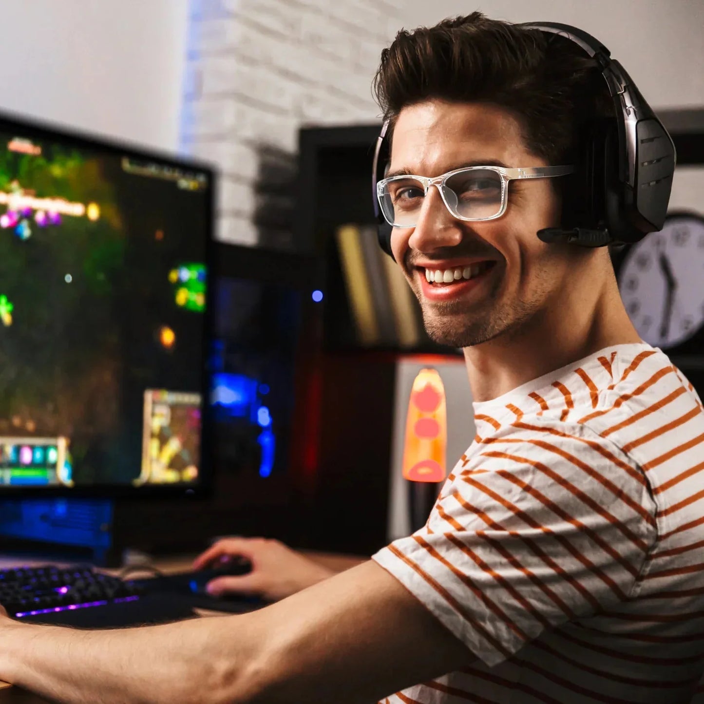 Stylish Blue Light Computer Blocking Glasses for Men and Women - Ease Digital Eye Strain, Dry Eyes, Headaches and Blurry Vision - Instantly Blocks Anti Spier