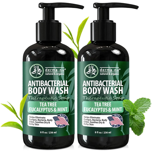Antibacterial Body Wash - Antibacterial Soap And Tea Tree Body Wash For Jock Itch, Athletes Foot, Eczema And Back Acne - Anti Bacterial Body Soap For Men And Women Safe For All Skin Types - 2 Pack 8 Fl Oz (Pack of 2) Anti Spier