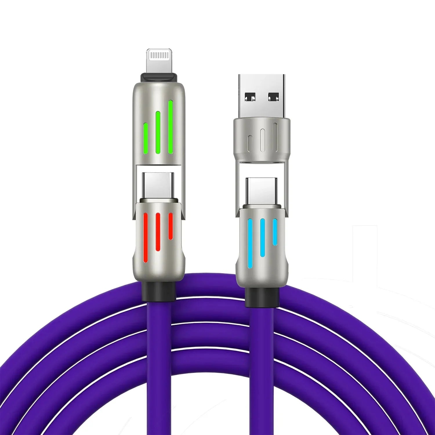 Colorful Four-In-One Fast Charge Cord Anti Spier