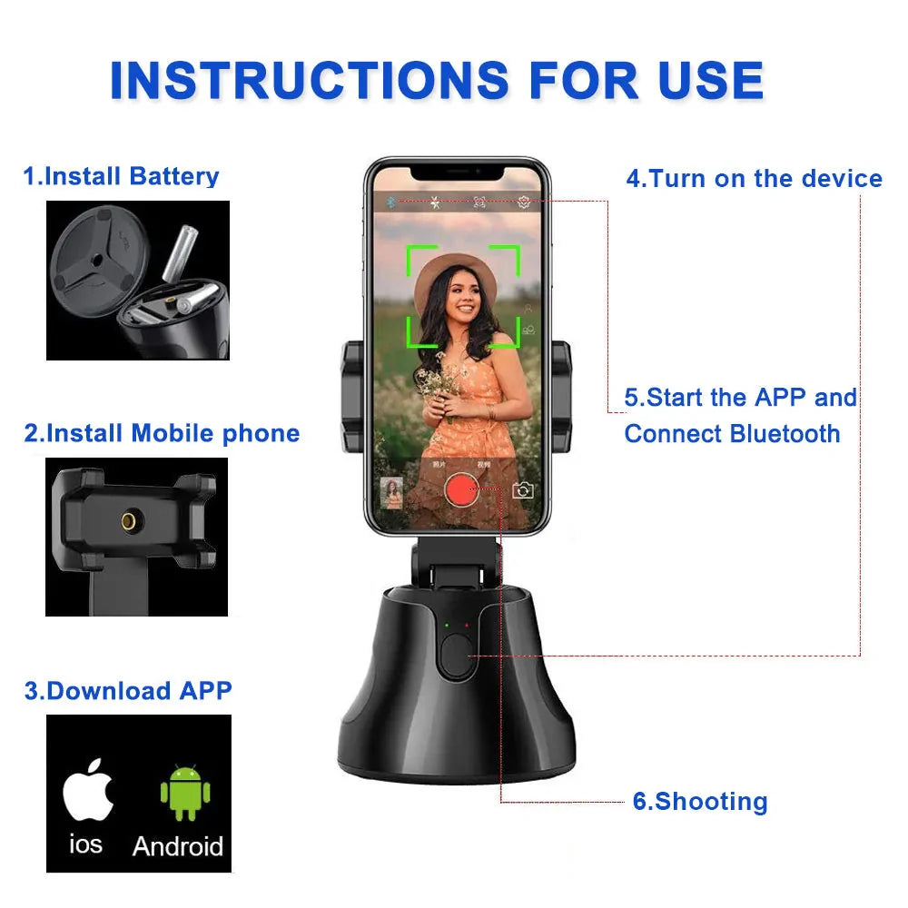 Auto Smart Selfie Stick & Object Tracker Anti Spier