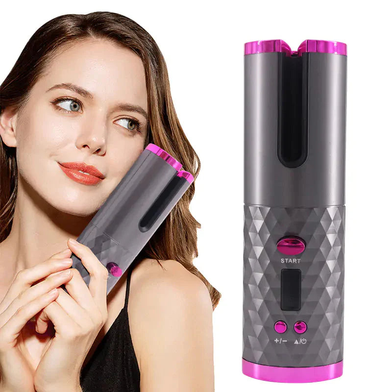 Cordless Auto Rotating Ceramic Hair Curler Anti Spier