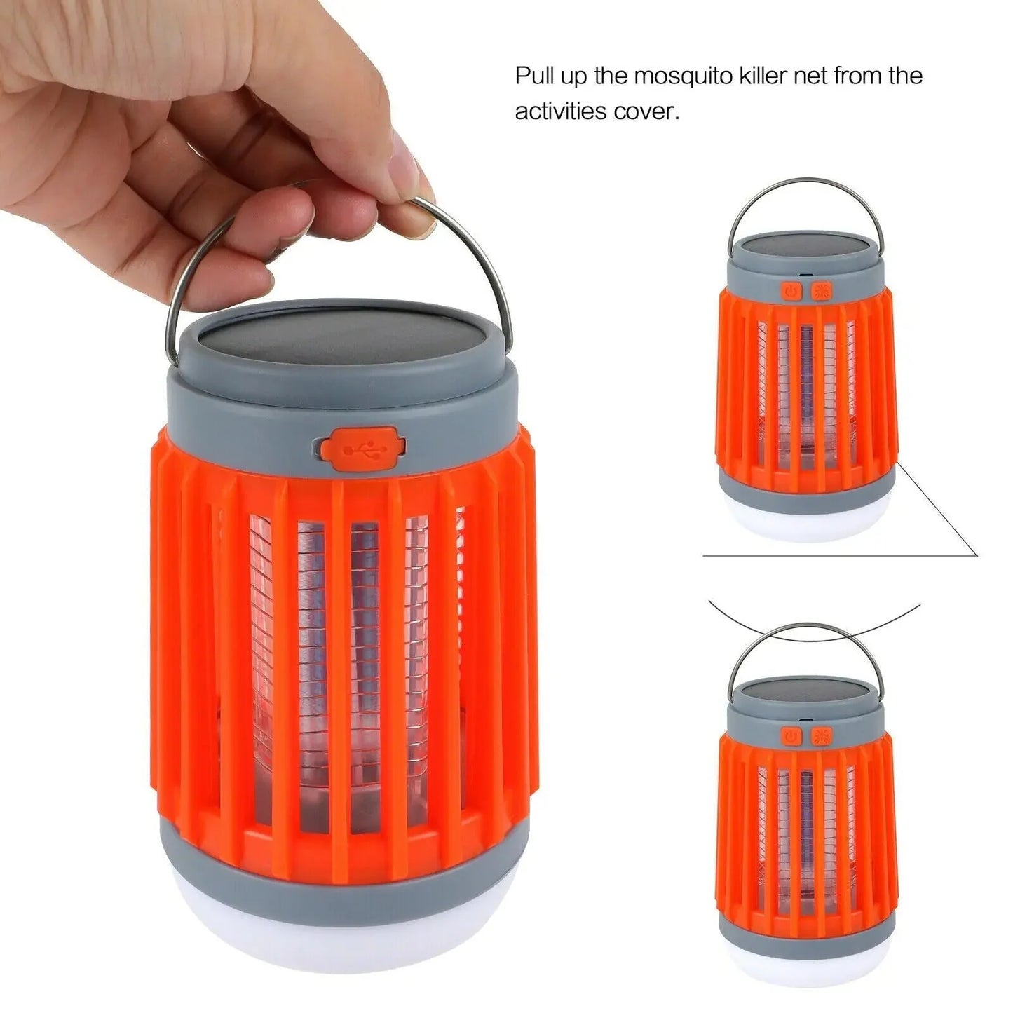 Solar USB Mosquito Killer Light Electronic Fly Bug Insect Zapper Trap Pest Lamp Anti Spier