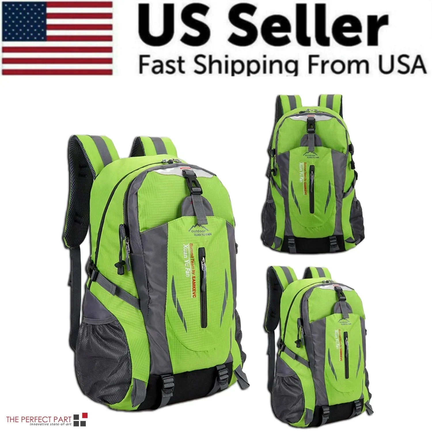40L Men Women Travel Backpack Rucksack Camping Laptop Hiking School Book Bag USA Anti Spier