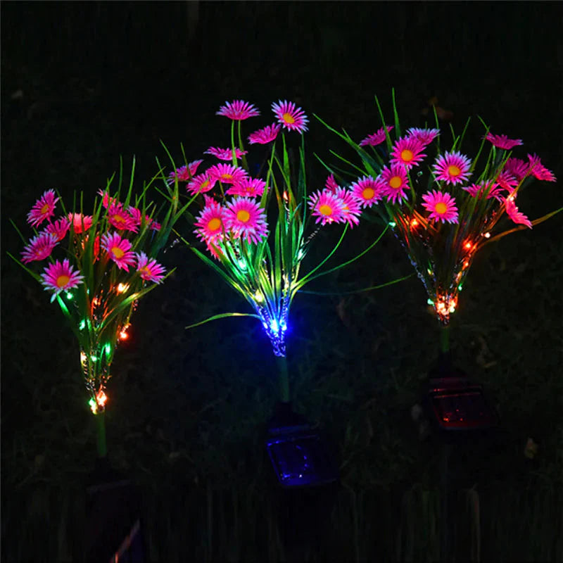 Solar Garden Lights LED Flower Stake Lamp Outdoor Yard Waterproof Patio Decor Anti Spier