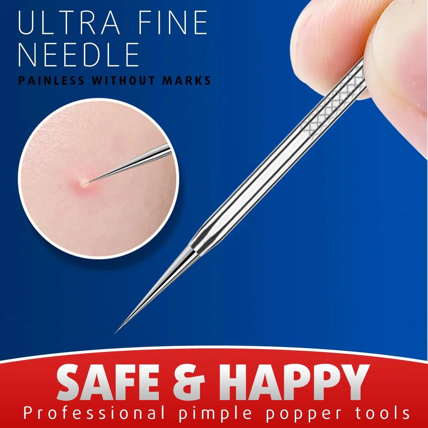 Cbiumpro Blackhead Remover Tools, Pimple Popper Tool Kit, Blackhead Extractor Tool, Zit Popper Tool, Professional Pimple Extractor Tool for Blackhead, Acne, Whitehead, Comedone on Nose - with Case Pimple Popper Tools 6 Pack - Cool Black Anti Spier