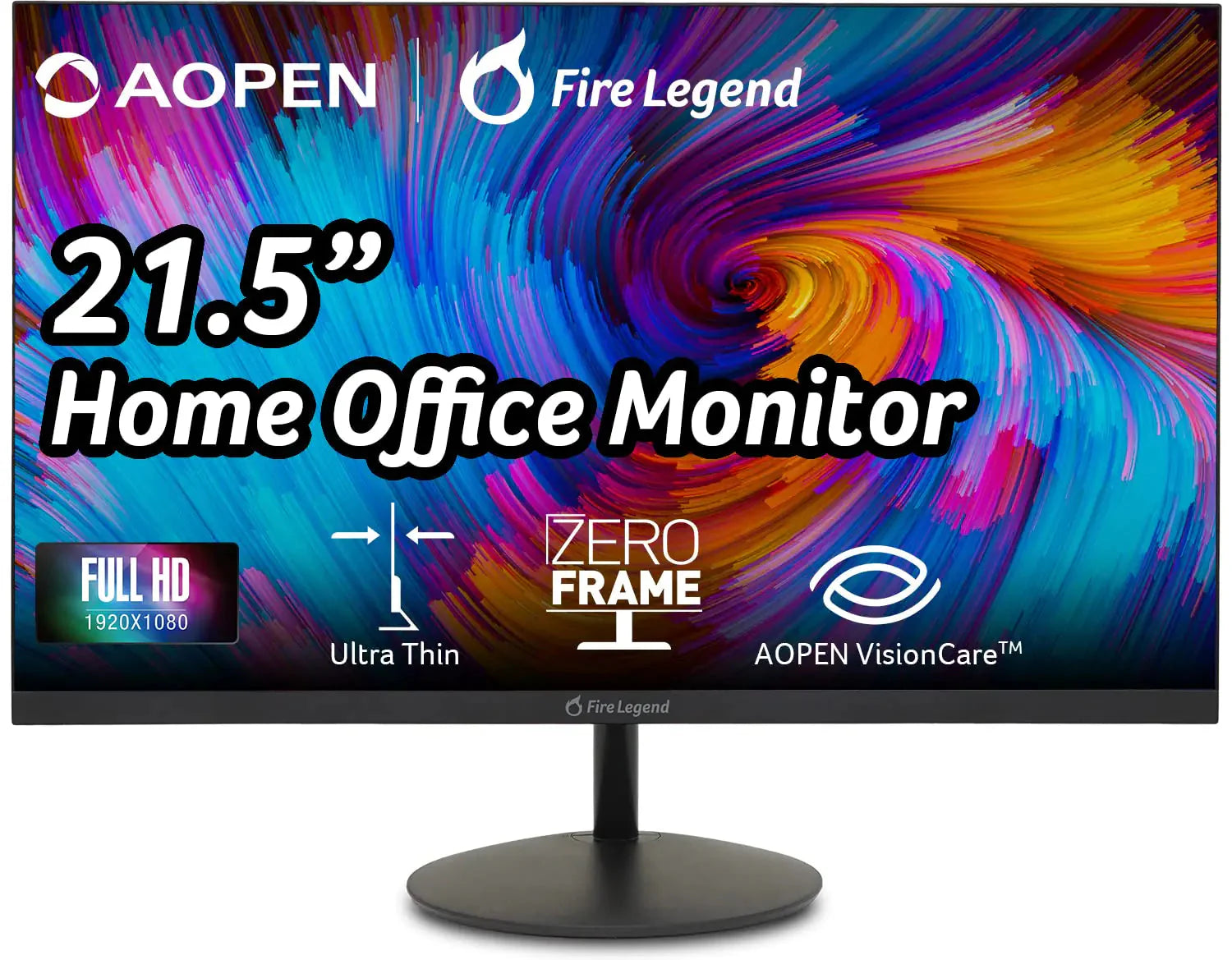 AOPEN 22SA2Q Hbi 21.5" Full HD (1920 x 1080) Zero-Frame Gaming Office Monitor | AMD FreeSync Technology | Ultra-Thin Stylish Design | Up to 100Hz | 1ms (TVR) | Low Blue Light | Tilt | HDMI & VGA Ports Anti Spier