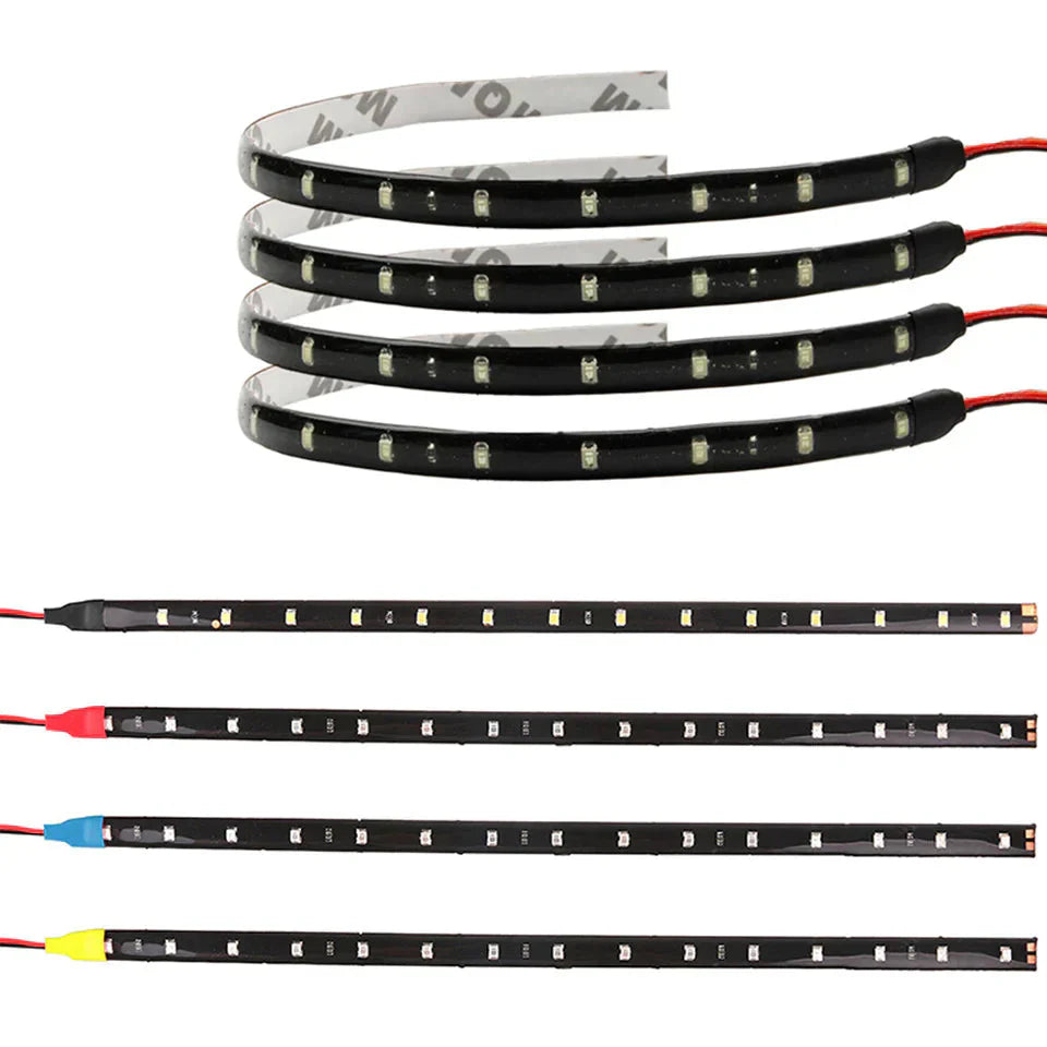 Lot Waterproof 12''/15 DC 12V Motor LED Strip Underbody Light For Car Motorcycle Anti Spier