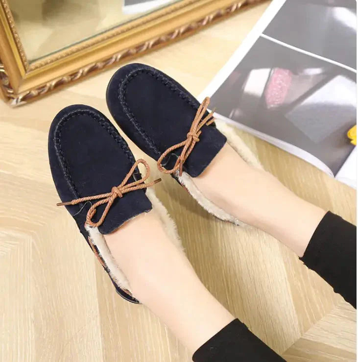 Winter Casual Plush Flat Shoes Anti Spier