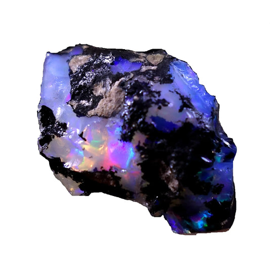 Tindi 27.55Cts 100% A+ Natural Ethiopian Welo Opal Rough Stone Raw Crystal October Birthstone Jewelry Making Gemstone Ultra Fire Striking Opal Opal Rock Handpicked Stone Size-20X30X13 Mm Anti Spier