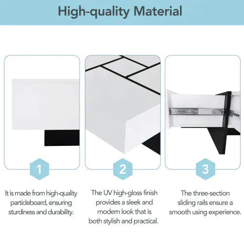 Unique Design Coffee Table With 4 Hidden Storage Compartments Anti Spier