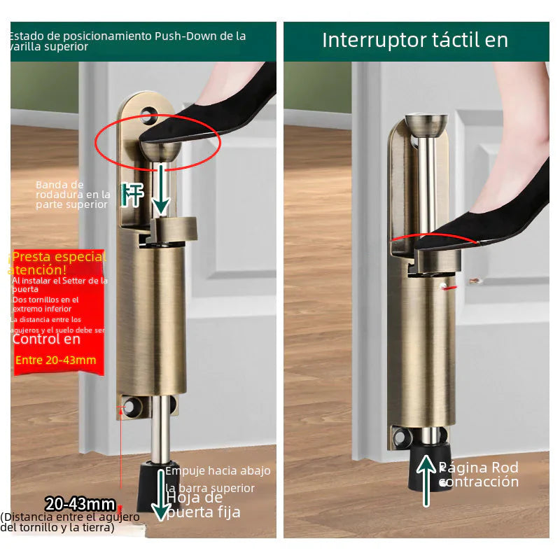 Invisible Foot-operated Door Stopper and Holder Anti Spier