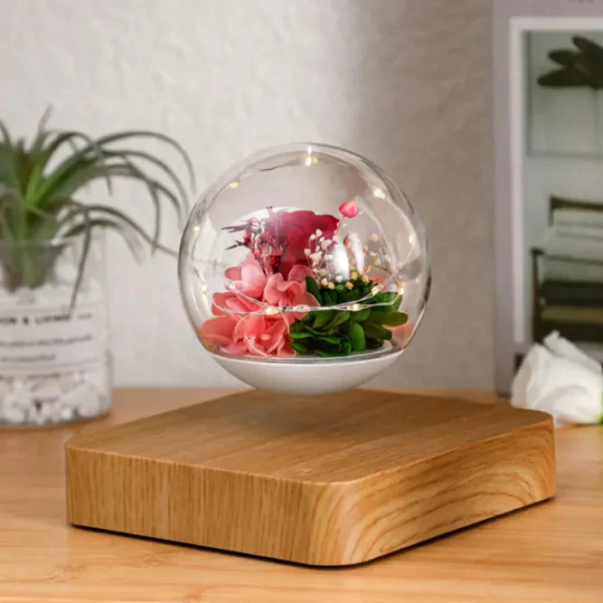 Home Desk Decoration Magnetic Levitation Perpetual Flower Ornament Anti Spier